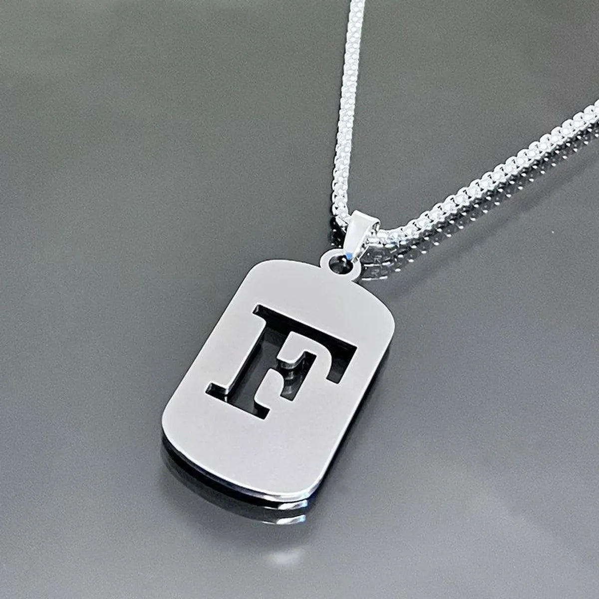 Hip-Hop Letter Titanium Steel Polishing Plating Unisex Pendant Necklace