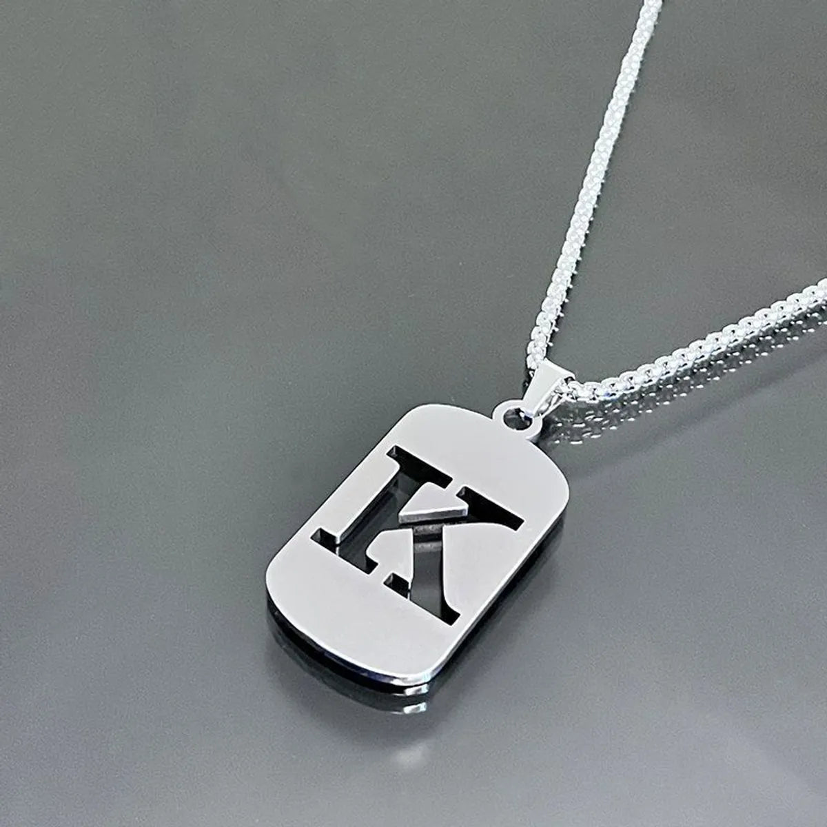 Hip-Hop Letter Titanium Steel Polishing Plating Unisex Pendant Necklace