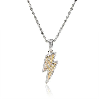 Hip-Hop Lightning Copper Plating Inlay Zircon Men'S Pendant Necklace