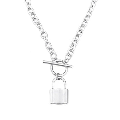 Hip-Hop Lock Alloy Titanium Steel Polishing Men'S Pendant Necklace