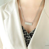 Hip Hop Long English Letter Pendant Clavicle Necklace Stacked Stainless Steel Electroplated Geometric For Women
