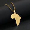 Hip-hop Map Stainless Steel Plating 18k Gold Plated Unisex Pendant Necklace