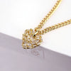 Hip Hop Micro Inlaid Zircon Heart Pendant Copper Necklace With Water Wave Chain Electroplated Clavicle Chain For Men And Women