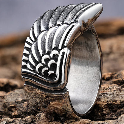 Hip-Hop Modern Style Cool Style Wings 316 Stainless Steel  Men'S Rings