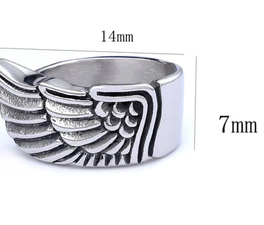 Hip-Hop Modern Style Cool Style Wings 316 Stainless Steel  Men'S Rings