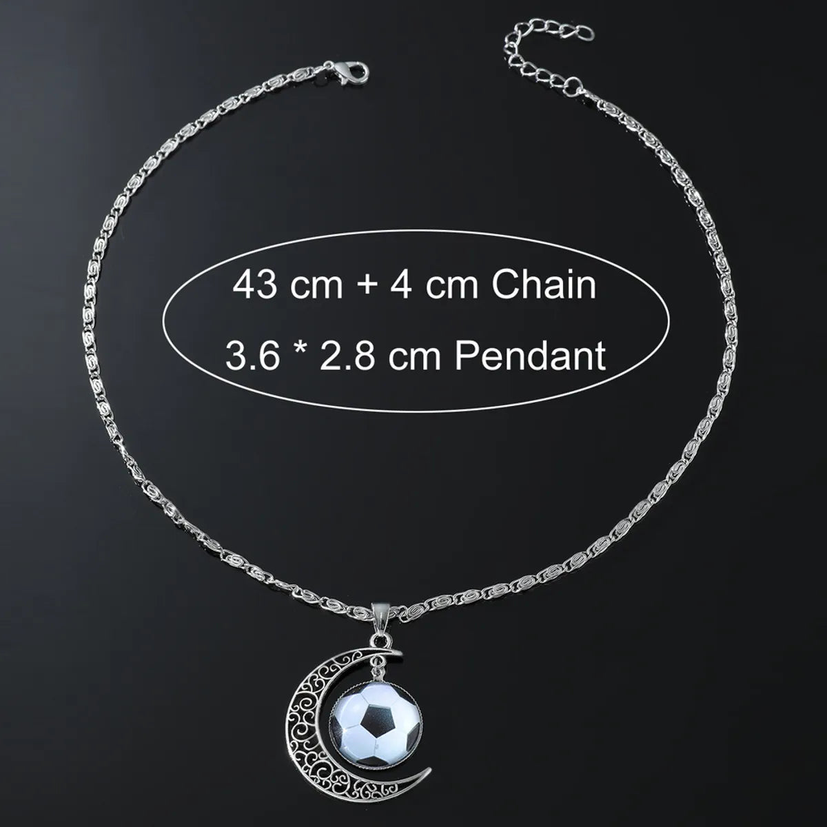 Hip-Hop Moon Football Alloy Plating Hollow Out Men'S Pendant Necklace