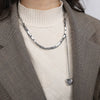 Hip Hop Necklace Love Pendant 316L Stainless Steel Square Cuban Chain Electroplated