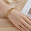 Hip Hop Neutral Style Simple Chain With Steel Ball Stitching And Tassel Titanium Steel Bracelet Geometric Electroplated
