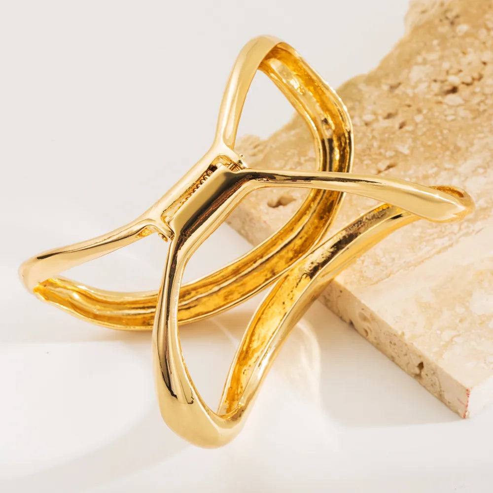 Hip-Hop Novelty Modern Style Irregular Gold Plated Silver Plated Alloy Wholesale Bangle