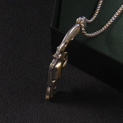 Hip-Hop Pistol 201 Stainless Steel Zinc Alloy Plating Men'S Pendant Necklace