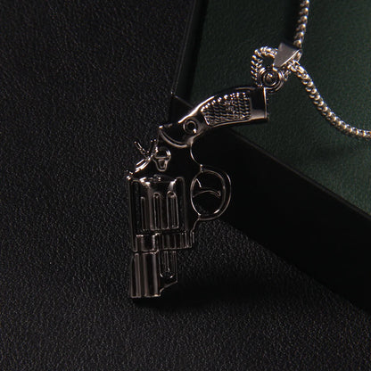 Hip-Hop Pistol 201 Stainless Steel Zinc Alloy Plating Men'S Pendant Necklace