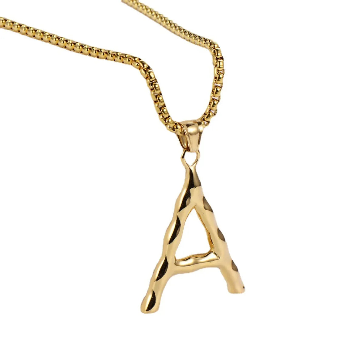 Hip-hop Polished Plating 18k Gold Stainless Steel Alphabet Pendant Wholesale Gooddiy