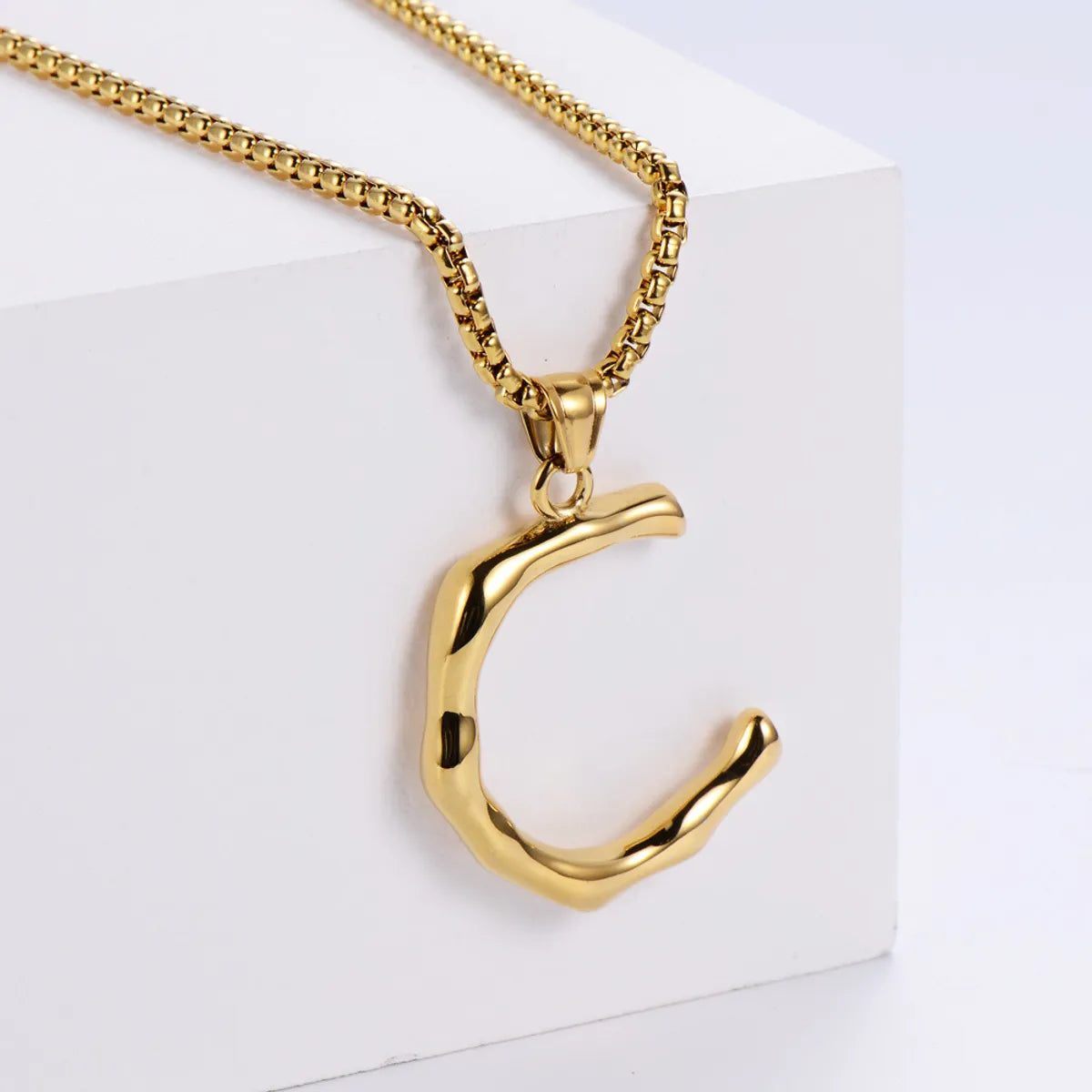 Hip-hop Polished Plating 18k Gold Stainless Steel Alphabet Pendant Wholesale Gooddiy