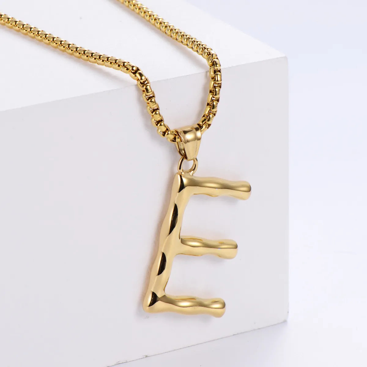 Hip-hop Polished Plating 18k Gold Stainless Steel Alphabet Pendant Wholesale Gooddiy