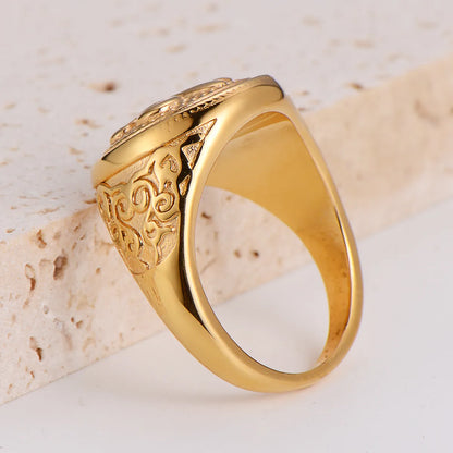 Hip-Hop Punk Classic Style Geometric 304 Stainless Steel No Inlaid 18K Gold Plated Men'S Rings