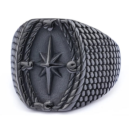 Hip-Hop Punk Compass 304 Stainless Steel Men'S Rings