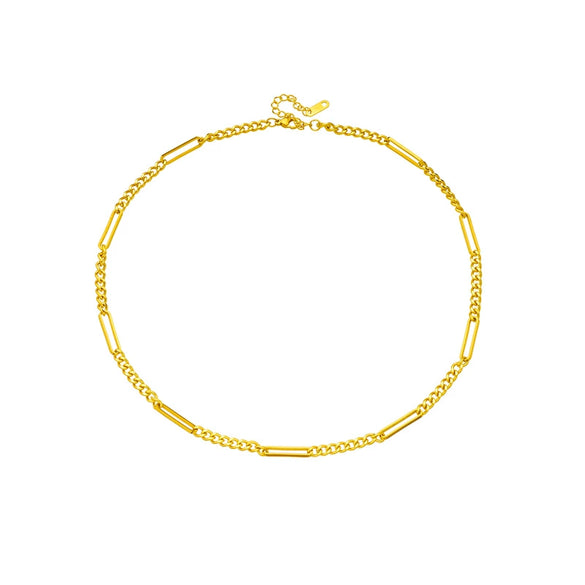 Hip Hop Punk Creative Stitching Titanium Steel Heavy Industry Chain Jewelry Necklace With Geometric Pattern And Electroplating Treatment