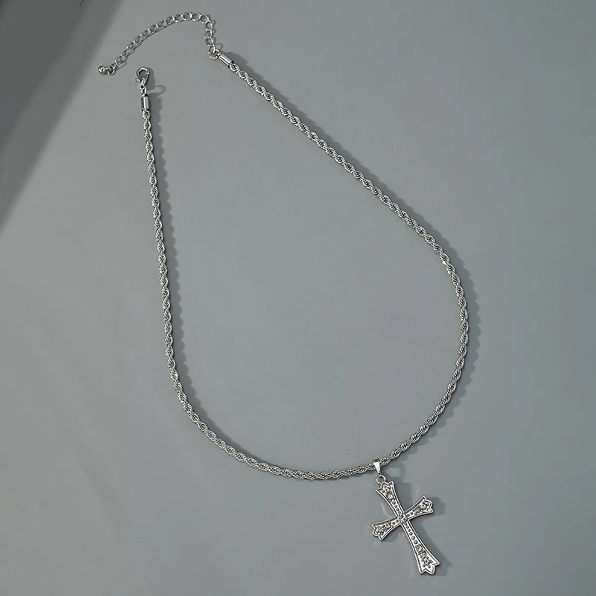 Hip-Hop Punk Cross Alloy Ferroalloy Plating Inlay Zircon 14k Gold Plated Silver Plated Unisex Pendant Necklace