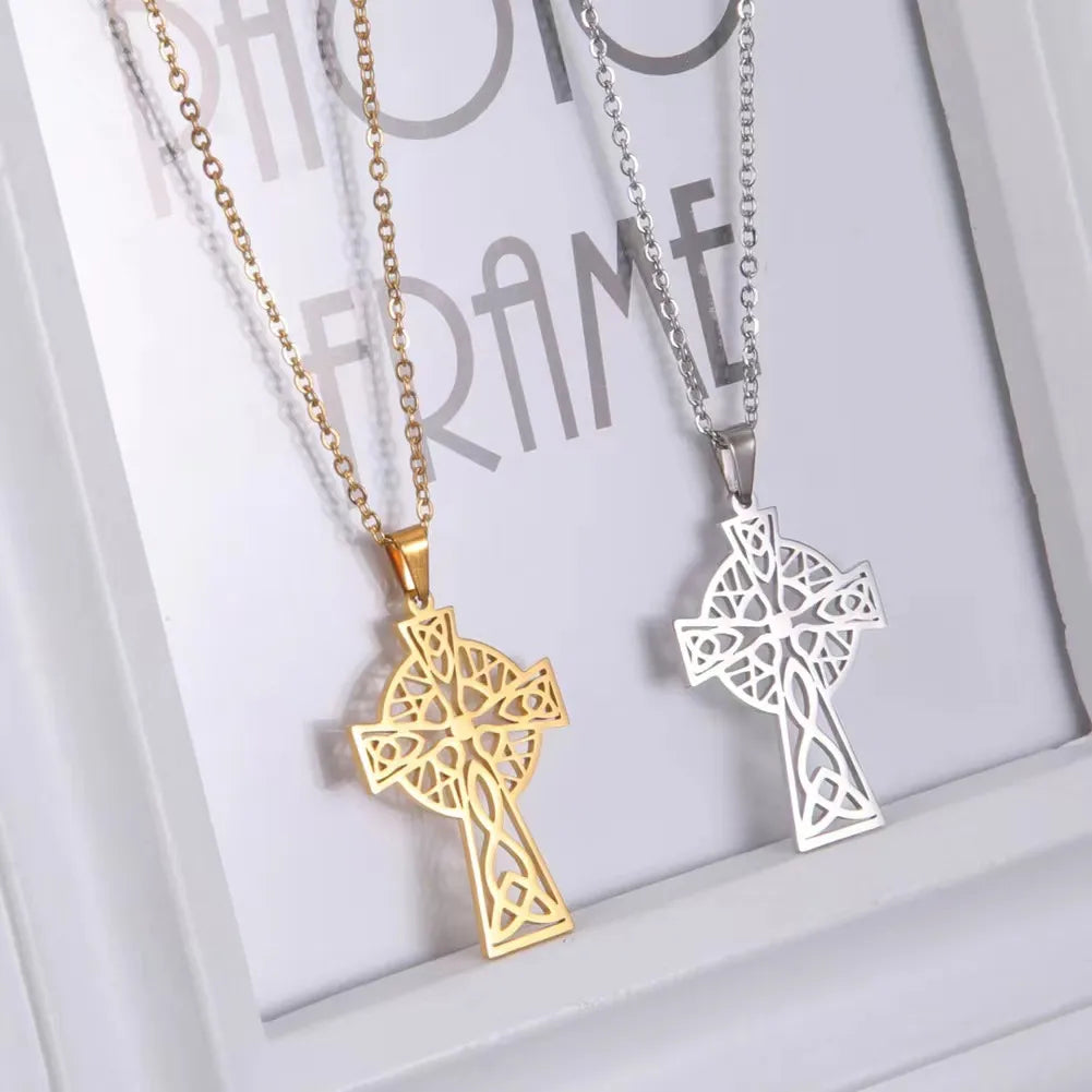 Stainless Steel Hip-Hop Punk Cross Pendant Necklace