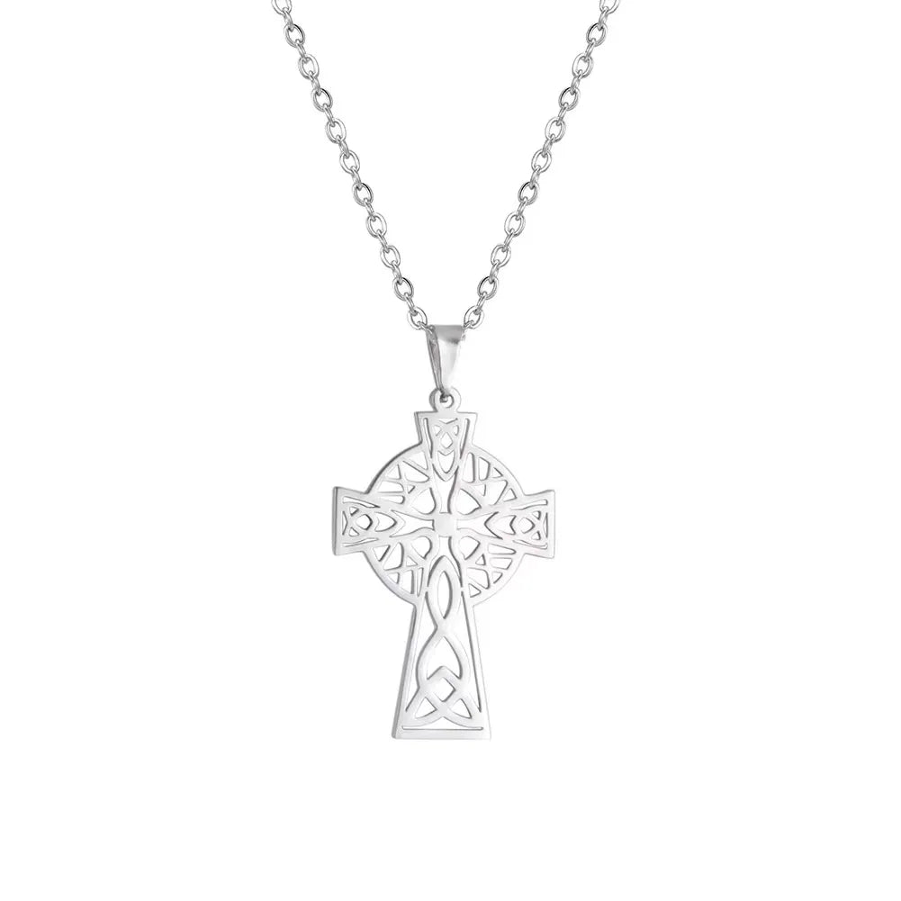 Stainless Steel Hip-Hop Punk Cross Pendant Necklace