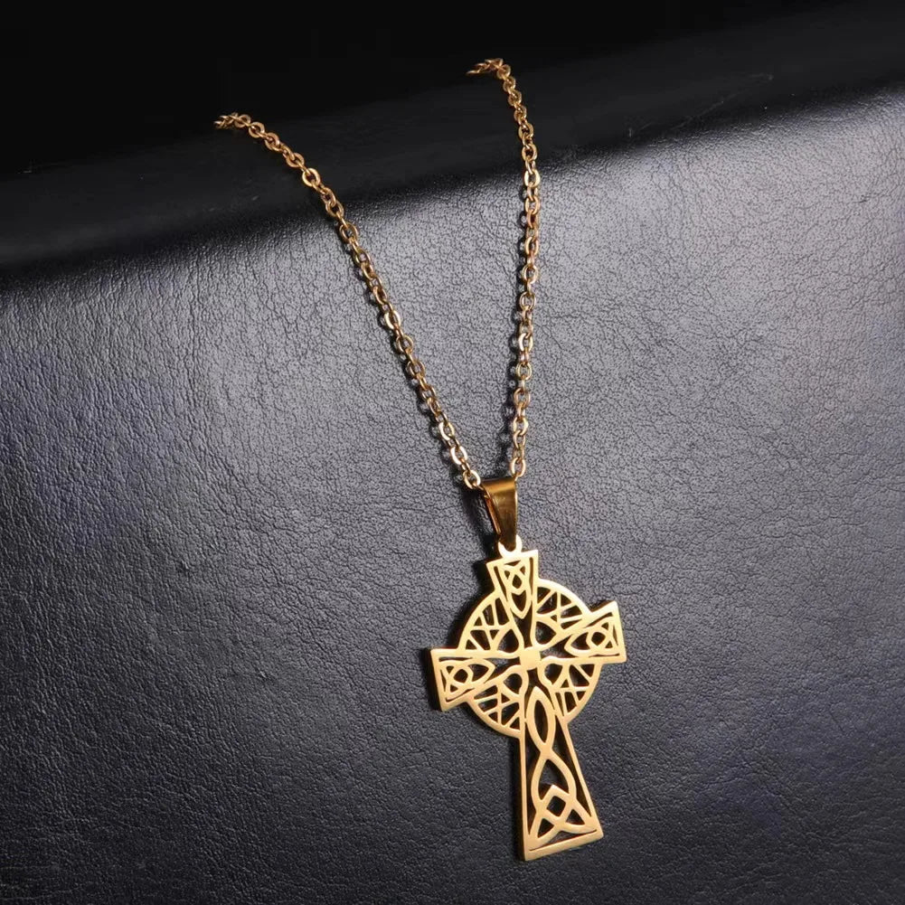 Stainless Steel Hip-Hop Punk Cross Pendant Necklace