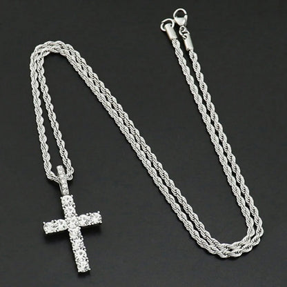 Hip-Hop Punk Cross Titanium Steel Chain Women'S Pendant Necklace