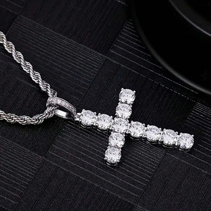 Hip-Hop Punk Cross Titanium Steel Chain Women'S Pendant Necklace