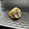 Hip-Hop Punk Cross Titanium Steel Plating Inlay Rhinestones Men'S Wide Band Rings