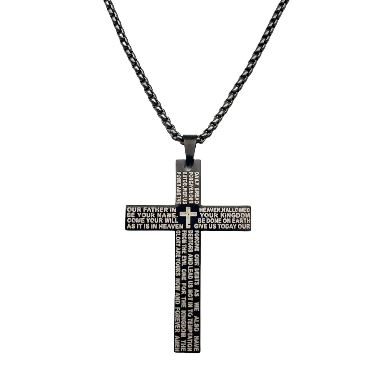 Hip-Hop Punk Geometric Cross Titanium Steel Polishing Men'S Pendant Necklace