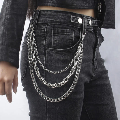 Hip-Hop Punk Geometric Metal Plating Unisex Chain Belts