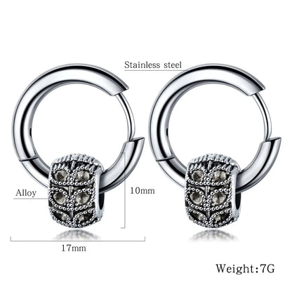 Hip-Hop Punk Geometric Plating Alloy Titanium Steel Earrings