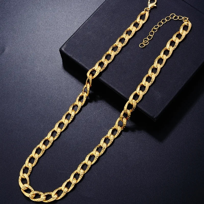 Hip-Hop Punk Geometric Solid Color Alloy Plating White Gold Plated Gold Plated Men'S Necklace