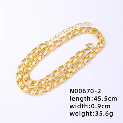 Hip-Hop Punk Geometric Solid Color Alloy Plating White Gold Plated Gold Plated Men'S Necklace