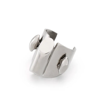 Wholesale Jewelry Hip-Hop Punk Geometric Solid Color 304 Stainless Steel Plating Open Rings