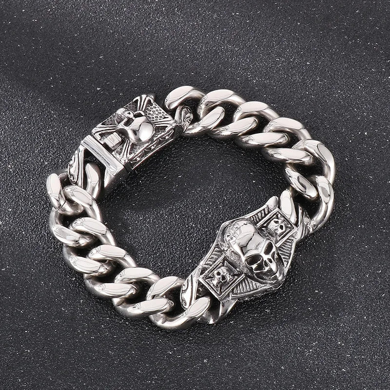 Hip-Hop Punk Geometric Titanium Steel Men'S Bracelets