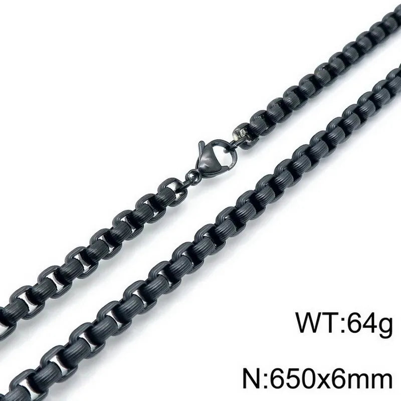 Hip-Hop Punk Geometric Titanium Steel Metal Chain 18K Gold Plated Men'S Bracelets Necklace