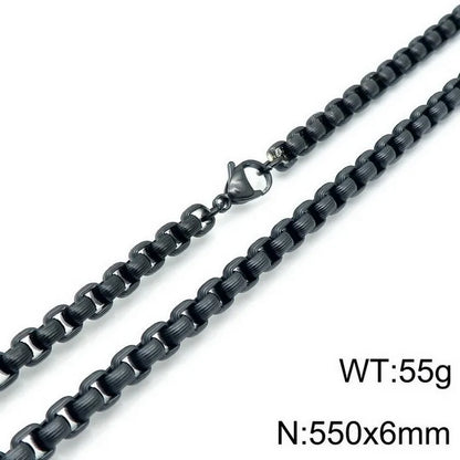 Hip-Hop Punk Geometric Titanium Steel Metal Chain 18K Gold Plated Men'S Bracelets Necklace