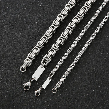 Hip-Hop Punk Geometric Titanium Steel Plating 18K Gold Plated Men'S Necklace