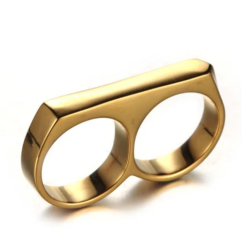 Hip-Hop Punk Geometric Titanium Steel Polishing Plating Men'S Rings