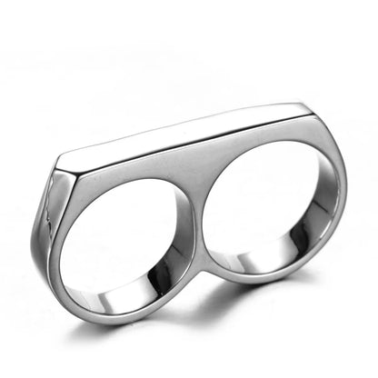 Hip-Hop Punk Geometric Titanium Steel Polishing Plating Men'S Rings