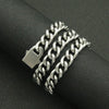 Hip-Hop Punk Glossy Stainless Steel Spring Clasp Cuban Chain Trendy Necklace