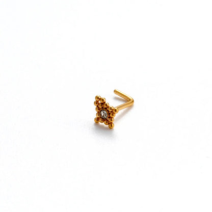 1 Piece Nose Rings & Studs Hip-Hop Punk Irregular 316L Stainless Steel  Copper Plating Inlay Zircon