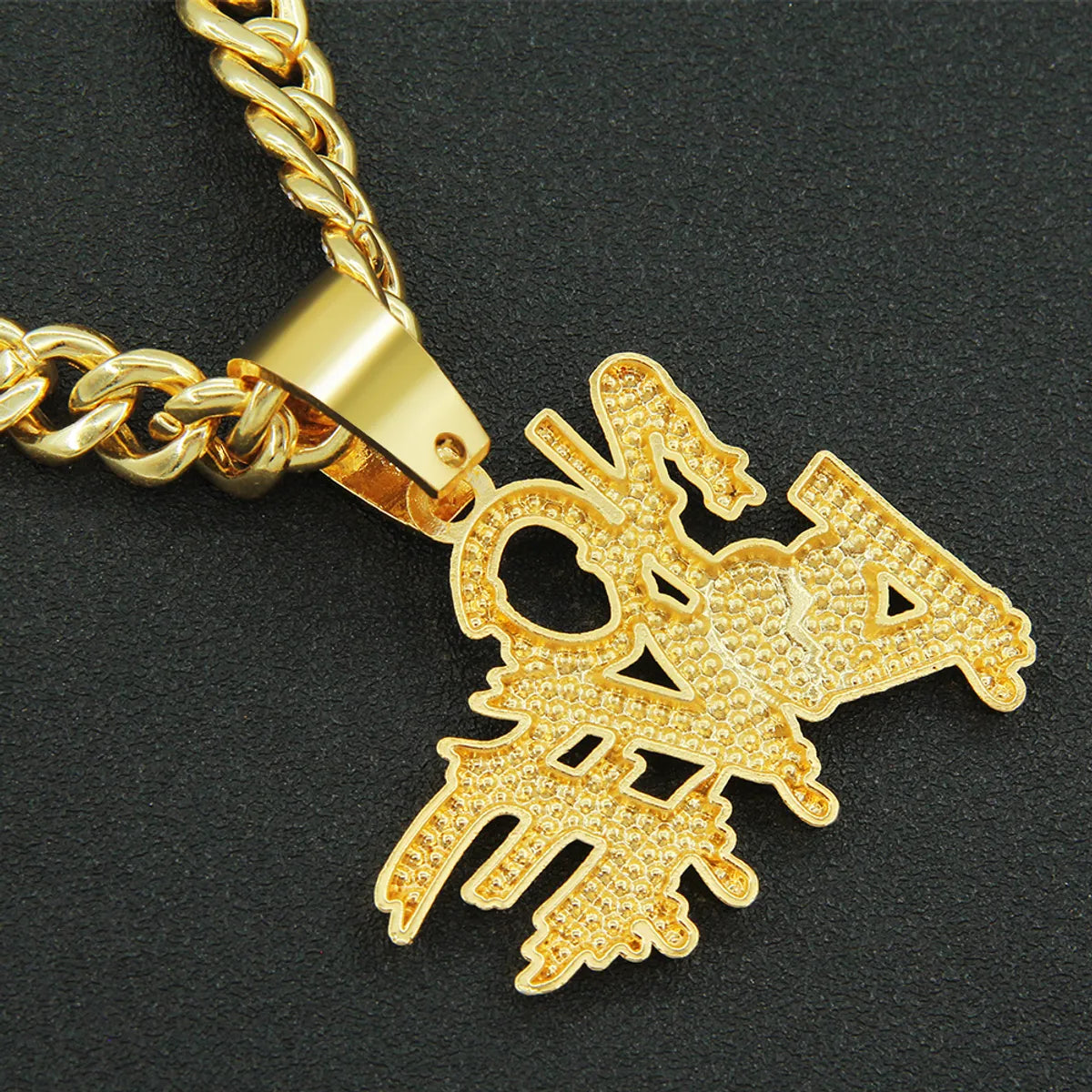 Hip-Hop Punk Letter Alloy Plating Inlay Rhinestones Men'S Pendant Necklace