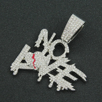 Hip-Hop Punk Letter Alloy Plating Inlay Rhinestones Men'S Pendant Necklace