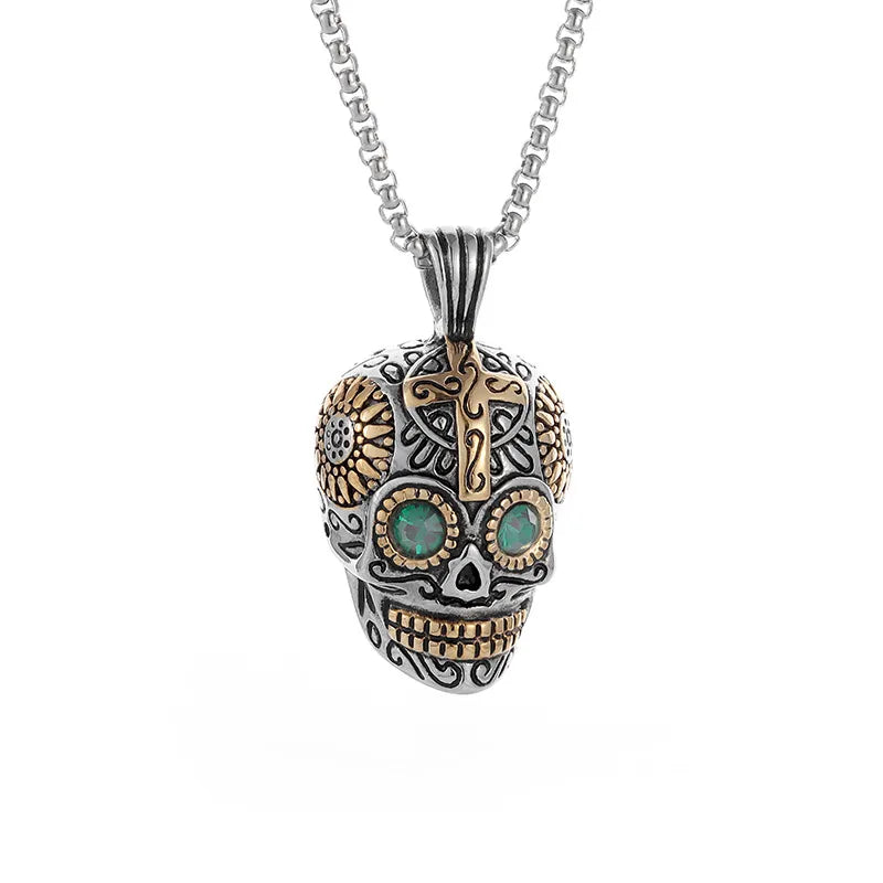 Hip-Hop Punk Skull 304 Stainless Steel Men'S Pendant Necklace