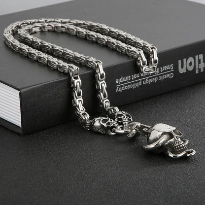 Hip-Hop Punk Snake Skull Stainless Steel Titanium Steel Chain Men'S Pendant Necklace Long Necklace