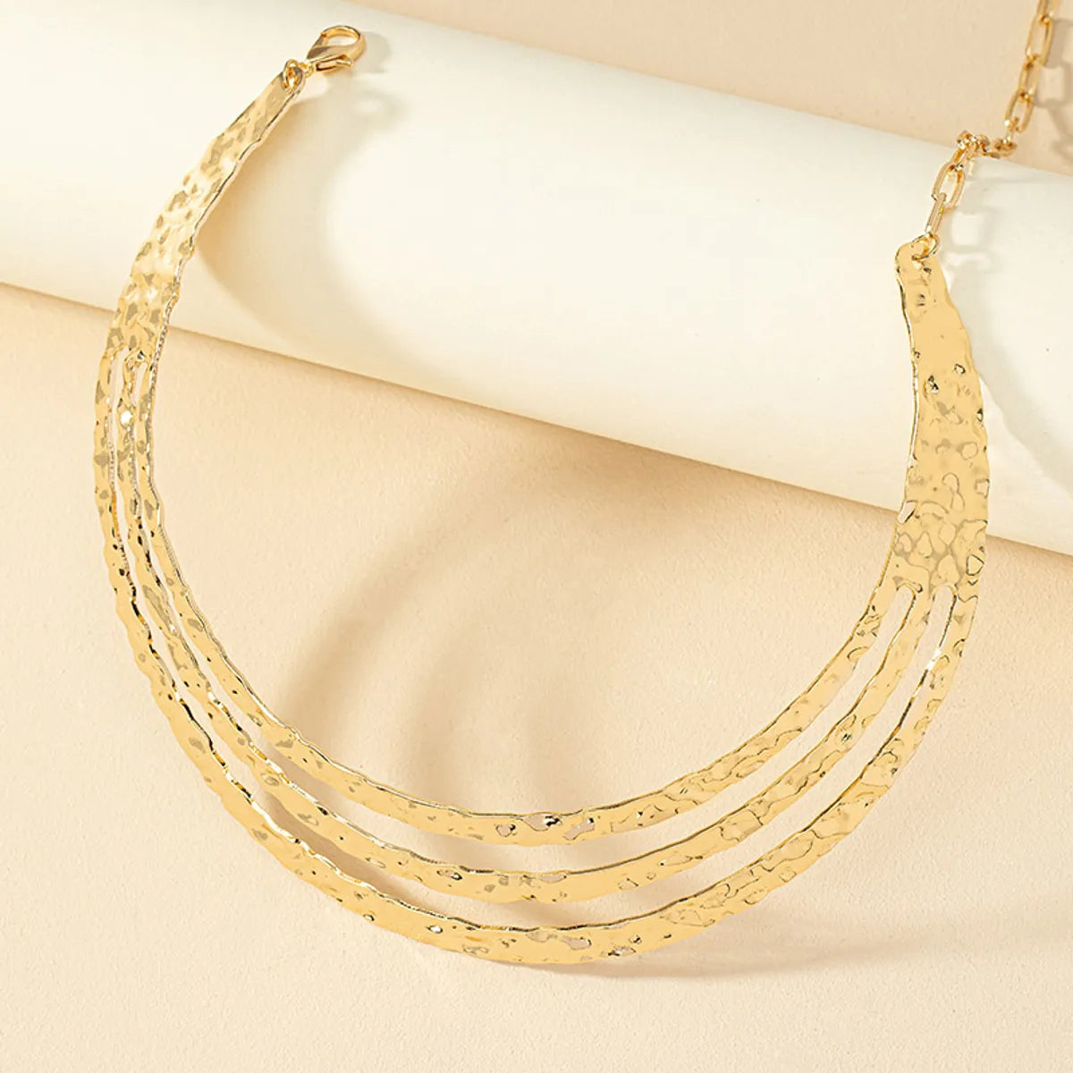 Hip-Hop Punk Solid Color Alloy Plating Gold Plated Women'S Choker