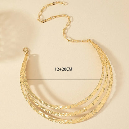 Hip-Hop Punk Solid Color Alloy Plating Gold Plated Women'S Choker