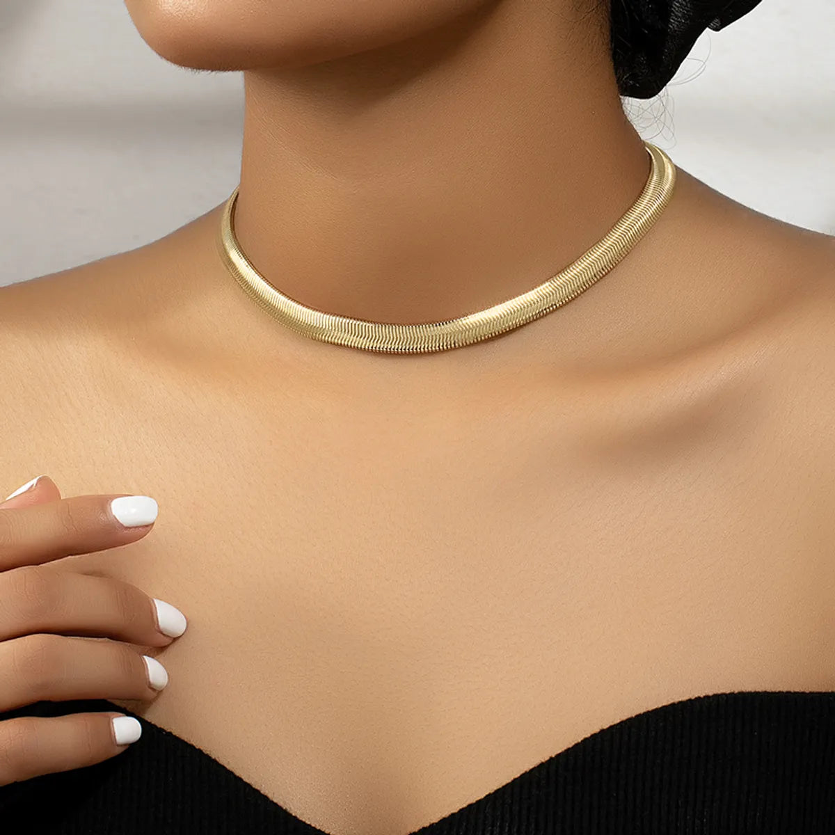 Hip-hop Punk Solid Color Alloy Wholesale Choker