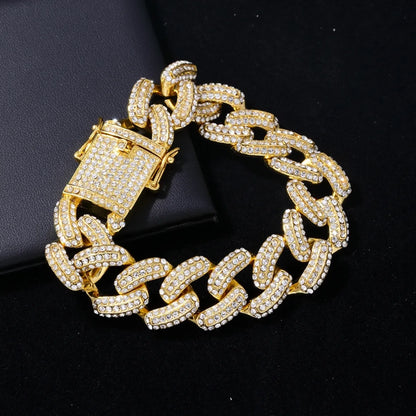 Hip-hop Punk Solid Color Copper Zircon Bracelets Necklace In Bulk